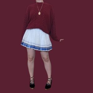 MARE MARE X ANTHROPOLOGIE pleated silky ribbon tennis skirt flirty coquette M